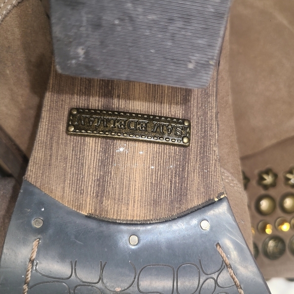Sam Edelman Tan Heeled Boots with Studded Accents - Picture 8 of 14